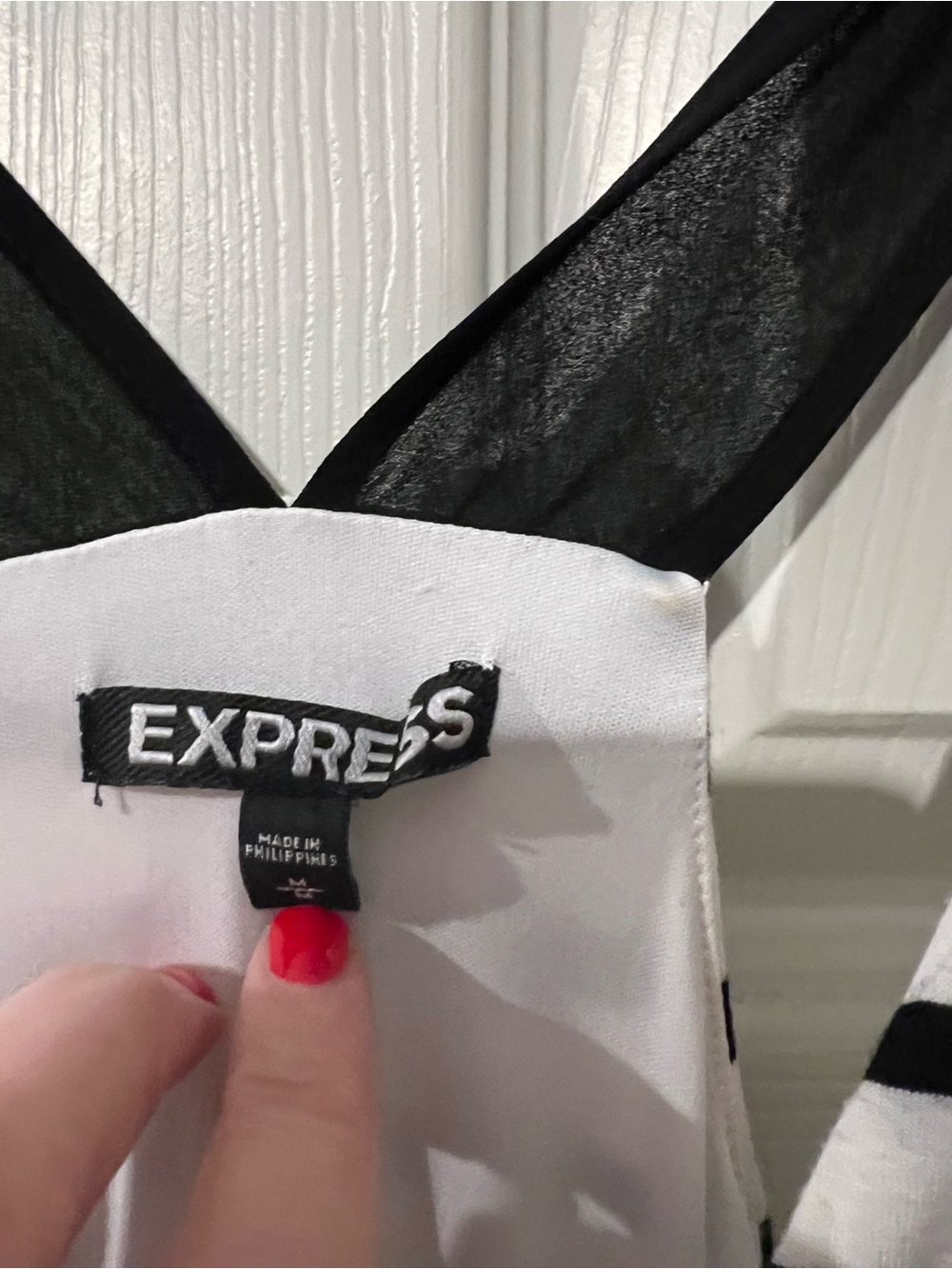 Express Black & White Striped Sleeveless Dress - Picture 3 of 3